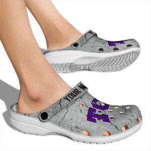 Customized TCU Horned Frogs Cracked Texture Crocs High quality