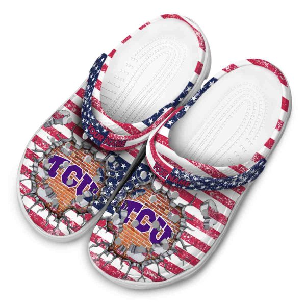 Customized TCU Horned Frogs Freedom Splinter Crocs Trendy