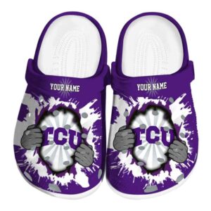 Customized TCU Horned Frogs Gripping Hand Crocs Best selling