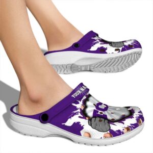 Customized TCU Horned Frogs Gripping Hand Crocs High quality