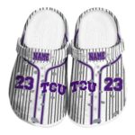 Customized TCU Horned Frogs Pinstripe Pattern Crocs Best selling