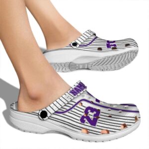 Customized TCU Horned Frogs Pinstripe Pattern Crocs High quality
