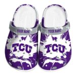 Customized TCU Horned Frogs Splatter Pattern Crocs Best selling