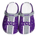 Customized TCU Horned Frogs Vertical Stripes Crocs Best selling