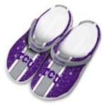 Customized TCU Horned Frogs Vertical Stripes Crocs Best selling
