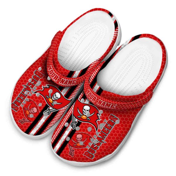 Customized Tampa Bay Buccaneers Contrasting Stripes Crocs Trendy