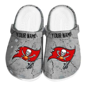 Customized Tampa Bay Buccaneers Cracked Texture Crocs Best selling