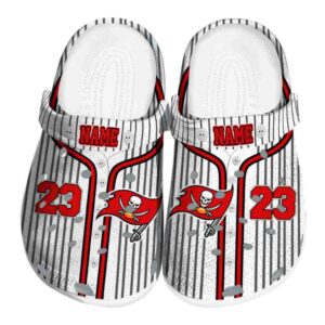 Customized Tampa Bay Buccaneers Pinstripe Pattern Crocs Best selling