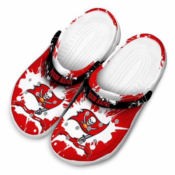 Customized Tampa Bay Buccaneers Splatter Pattern Crocs Trendy