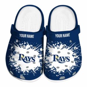 Customized Tampa Bay Rays Splatter Background Crocs Best selling