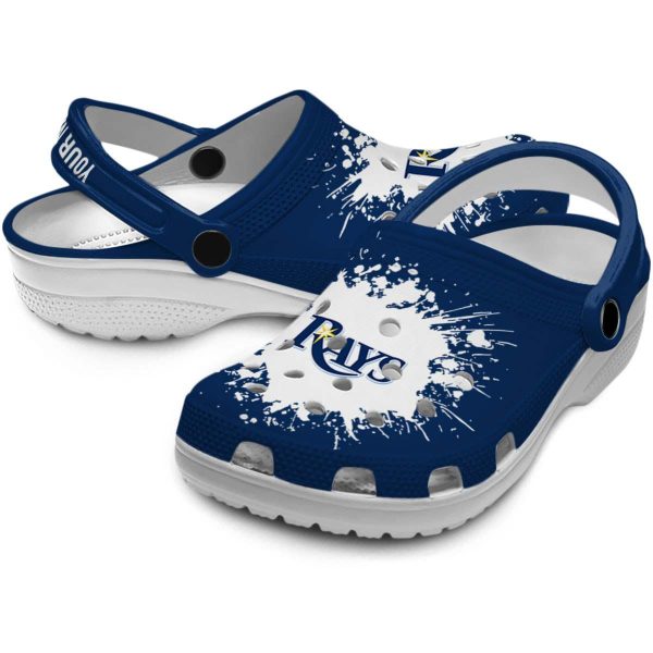 Customized Tampa Bay Rays Splatter Background Crocs Latest Model