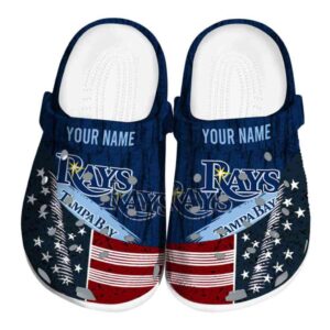 Customized Tampa Bay Rays Star Spangled Side Pattern Crocs Best selling