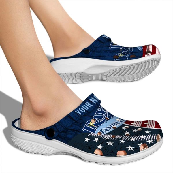 Customized Tampa Bay Rays Star Spangled Side Pattern Crocs High quality