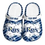 Customized Tampa Bay Rays Zigzag Paint Burst Crocs Best selling
