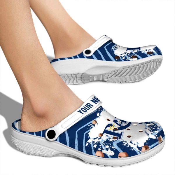 Customized Tampa Bay Rays Zigzag Paint Burst Crocs High quality