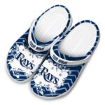 Customized Tampa Bay Rays Zigzag Paint Burst Crocs Best selling