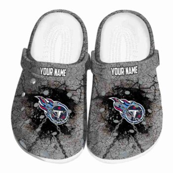 Customized Tennessee Titans Cracked Ground Texture Crocs Best selling