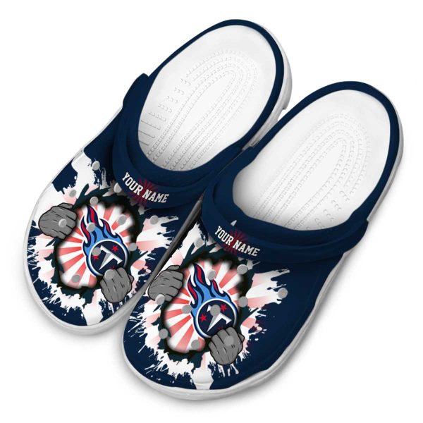 Customized Tennessee Titans Gripping Hand Crocs Trendy