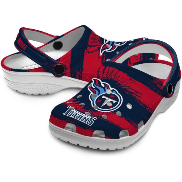 Customized Tennessee Titans Paint Splatter Graphics Crocs Latest Model