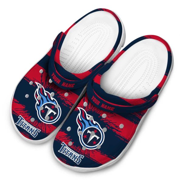 Customized Tennessee Titans Paint Splatter Graphics Crocs Trendy
