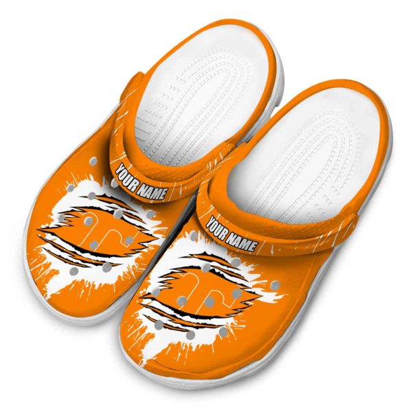 Customized Tennessee Volunteers Splash Motif Background Crocs Trendy