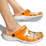Customized Tennessee Volunteers Splatter Background Crocs Best selling