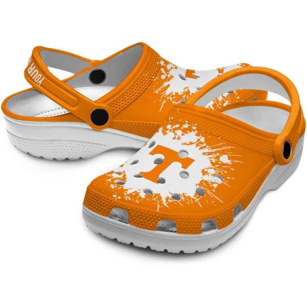 Customized Tennessee Volunteers Splatter Background Crocs Latest Model