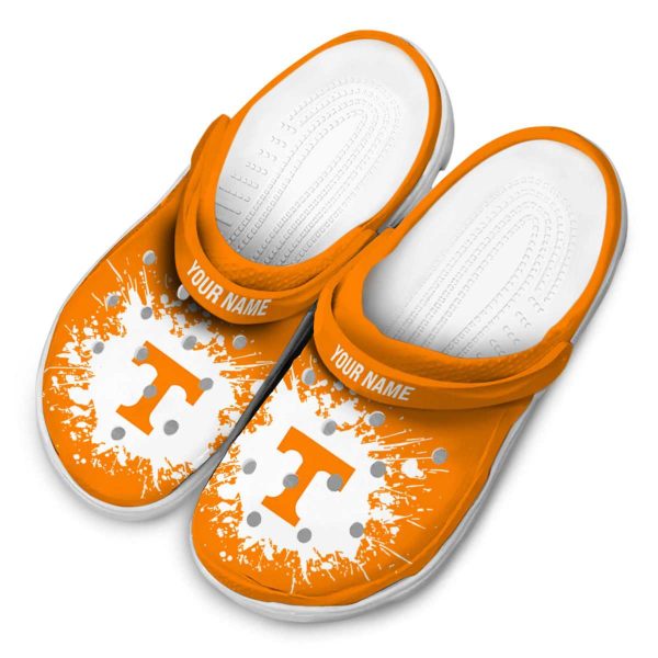 Customized Tennessee Volunteers Splatter Background Crocs Trendy