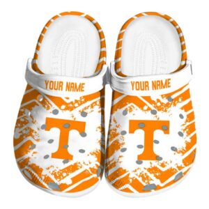 Customized Tennessee Volunteers Zigzag Paint Burst Crocs Best selling