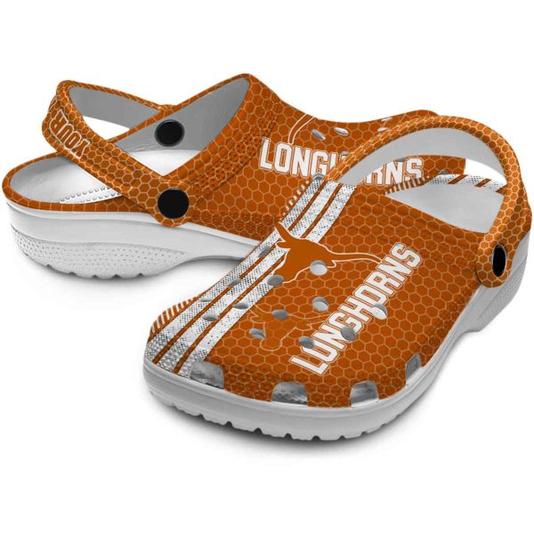 Customized Texas Longhorns Contrasting Stripes Crocs Latest Model