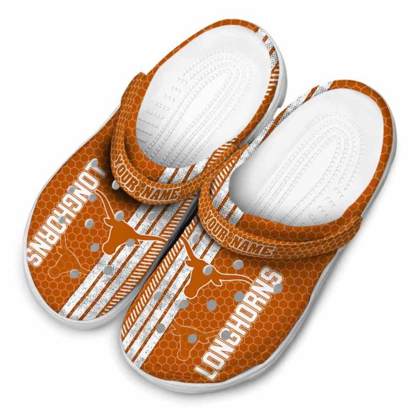Customized Texas Longhorns Contrasting Stripes Crocs Trendy