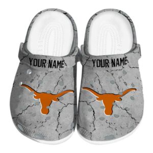 Customized Texas Longhorns Cracked Texture Crocs Best selling