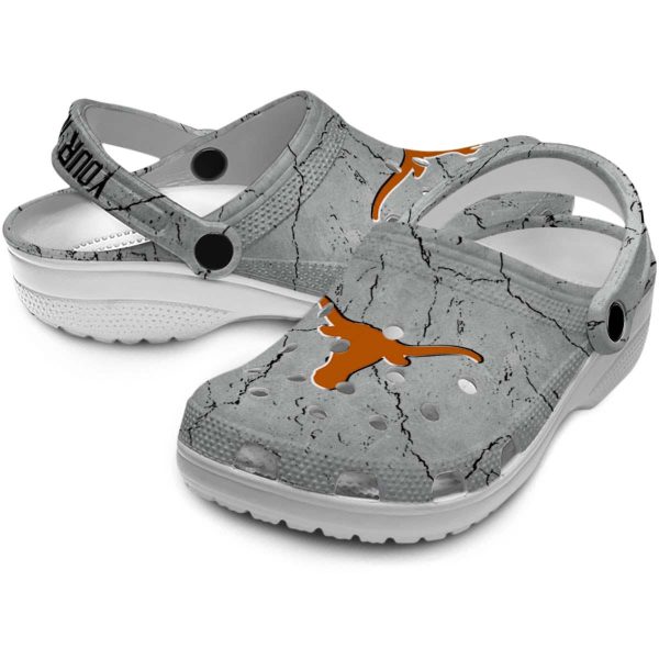 Customized Texas Longhorns Cracked Texture Crocs Latest Model