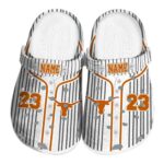 Customized Texas Longhorns Pinstripe Pattern Crocs Best selling