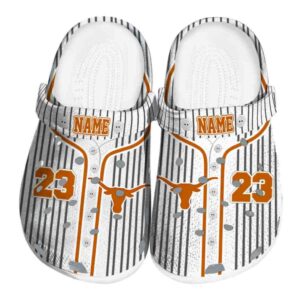 Customized Texas Longhorns Pinstripe Pattern Crocs Best selling