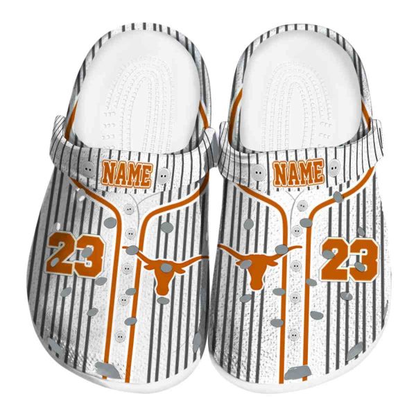 Customized Texas Longhorns Pinstripe Pattern Crocs Best selling