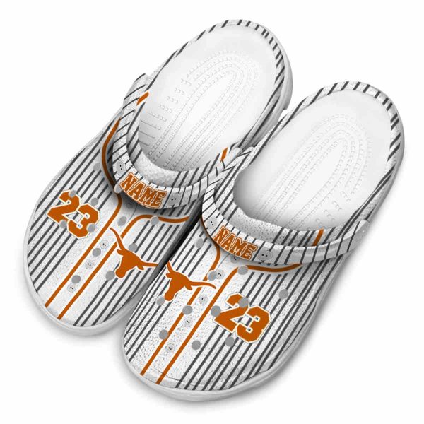 Customized Texas Longhorns Pinstripe Pattern Crocs Trendy