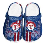 Customized Texas Rangers Contrasting Stripes Crocs Best selling