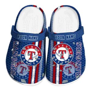 Customized Texas Rangers Contrasting Stripes Crocs Best selling