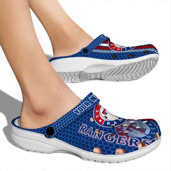 Customized Texas Rangers Contrasting Stripes Crocs High quality