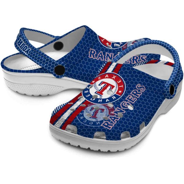 Customized Texas Rangers Contrasting Stripes Crocs Latest Model