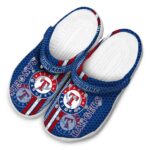 Customized Texas Rangers Contrasting Stripes Crocs Best selling