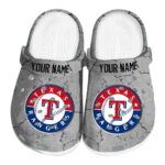 Customized Texas Rangers Cracked Texture Crocs Best selling