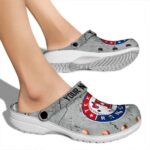 Customized Texas Rangers Cracked Texture Crocs Best selling