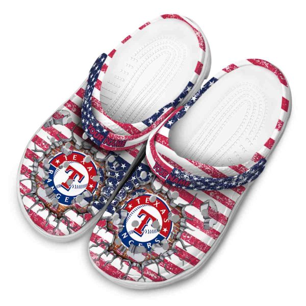Customized Texas Rangers Freedom Splinter Crocs Trendy