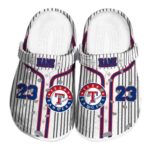 Customized Texas Rangers Pinstripe Pattern Crocs Best selling