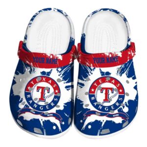 Customized Texas Rangers Splatter Pattern Crocs Best selling