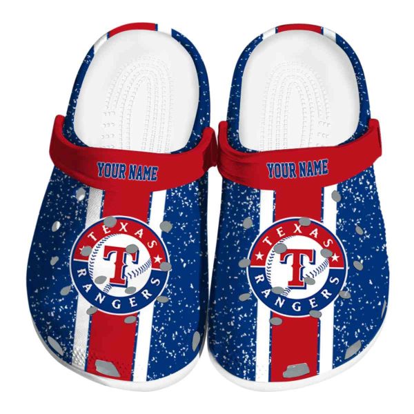 Customized Texas Rangers Vertical Stripes Crocs Best selling