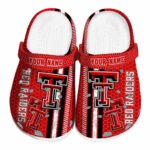 Customized Texas Tech Red Raiders Contrasting Stripes Crocs Best selling