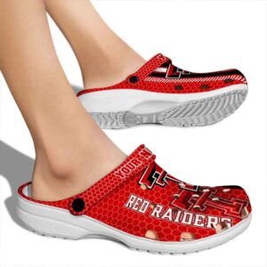 Customized Texas Tech Red Raiders Contrasting Stripes Crocs High quality